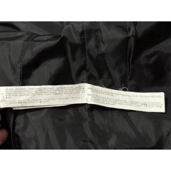 ZARA Faux Fur Hooded PUFFER DOWN Parka Anorak Jacket Medium Outdoor Hike Travel - Picture 11 of 13